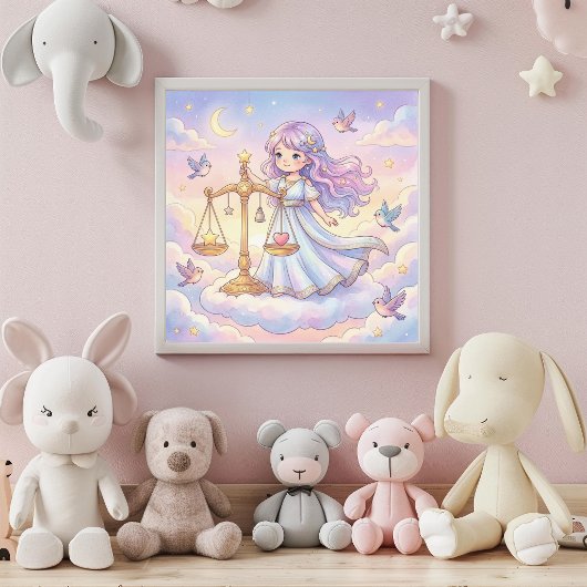 かわいい赤ちゃん天秤座の星座の壁のアートポスター ポスター