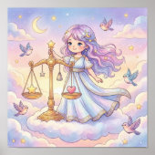 かわいい赤ちゃん天秤座の星座の壁のアートポスター ポスター (正面)