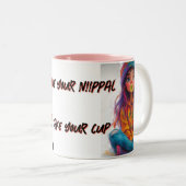 かわいい赤ちゃん女の子のイメージは、いくつかの✍️マグカップ ツートーンマグカップ (正面右)