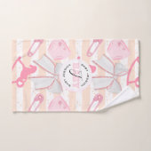 かわいい赤ちゃん女の子のパタモノグラムのーン バスタオルセット (ハンドタオル)