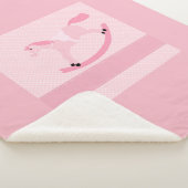 かわいい赤ちゃん女の子ピンクのロッキングホース シェルパブランケット (3/4)