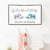 かわいい赤ちゃん女の子ピンク象モダンの赤ちゃんシャワー 横断幕 (インサイチュ)