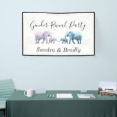 かわいい赤ちゃん女の子ピンク象モダンの赤ちゃんシャワー 横断幕 (トレードショー)