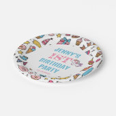 かわいい赤ちゃん女の子ユニコーン任意の年齢の誕生日パーティー ペーパープレート (アングル)