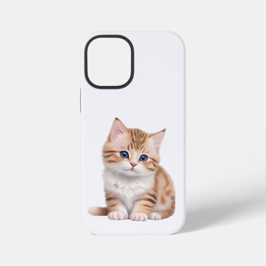 かわいい赤ちゃん子猫 愛らしいネコ iPhoneケース (裏面)