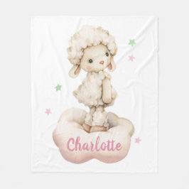 かわいい赤ちゃん子羊 フリースブランケット