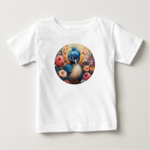 かわいい赤ちゃん孔雀 ベビーTシャツ
