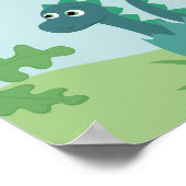 かわいい赤ちゃん恐竜が卵の殻から出てきた!ベビー恐竜ポスター 幼稚園 ポスター (角)