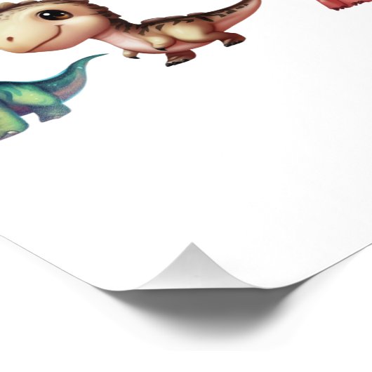 かわいい赤ちゃん恐竜のイラスト フォトプリント (角)