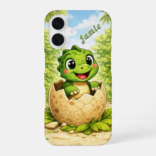 かわいい赤ちゃん恐竜の幼児 iPhone 16ケース (裏面)