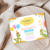 かわいい赤ちゃん恐竜 カラフルな子供の誕生日 招待状