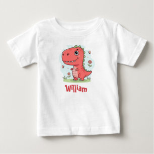 かわいい赤ちゃん恐竜 ベビーTシャツ