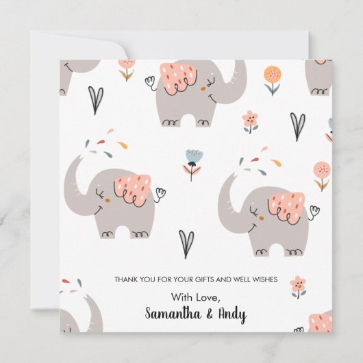 かわいい赤ちゃん感謝していシャワーあなたはがき (裏面)