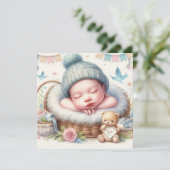 かわいい赤ちゃん新生児 招待状 (スタンド正面)