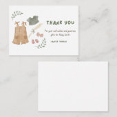かわいい赤ちゃん服ありがとう赤ちゃんシャワー ノートカード (正面/裏面)