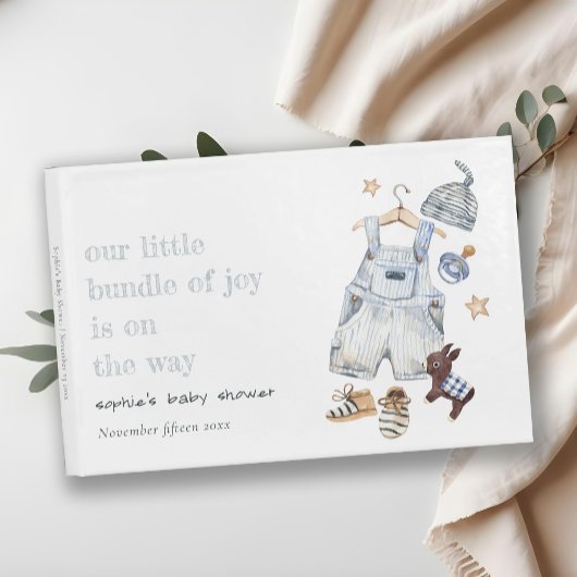 かわいい赤ちゃん服の必需品ブルーボーイベビーシャワー ゲストブック