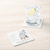 かわいい赤ちゃん服の必需品ブルーボーイベビーシャワー スクエアペーパーコースター (インサイチュ)