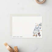 かわいい赤ちゃん服の必需品ブルーボーイベビーシャワー ノートカード (正面/裏面インサイチュ)