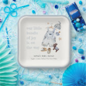 かわいい赤ちゃん服の必需品ブルーボーイベビーシャワー ペーパープレート (パーティー)