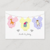 かわいい赤ちゃん服動物の本ベビー エンクロージャーカード (裏面)