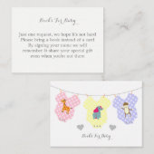 かわいい赤ちゃん服動物の本ベビー エンクロージャーカード (正面/裏面)