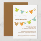 かわいい赤ちゃん服新登場は男の子のベビーシャワー 招待状 (正面/裏面)