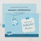 かわいい赤ちゃん服 男の子のアクィーカ 招待状 (正面/裏面)