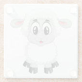 かわいい赤ちゃん牧場の子羊 ガラスコースター (裏面)