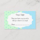 かわいい赤ちゃん男の子のオムツを運ぶコウテイペンギン エンクロージャーカード (裏面)