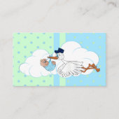 かわいい赤ちゃん男の子のオムツを運ぶコウテイペンギン エンクロージャーカード (正面)