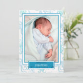 かわいい赤ちゃん男の子のタコの海の誕生のお知らせ 案内状 (スタンド正面)