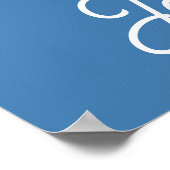 かわいい赤ちゃん男の子の誕生情報 青 新生児 モダン ポスター (角)