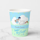 かわいい赤ちゃん男の子を運ぶコウテイペンギン 紙コップ (正面)