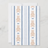 かわいい赤ちゃん男の子 テディベア ベビーシャワー パーティー 招待状 (裏面)