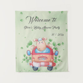 かわいい赤ちゃん羊のベビーシャワータペストリー タペストリー