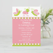 かわいい赤ちゃん虫の誕生日招待状 招待状 (スタンド正面)