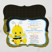 かわいい赤ちゃん蜂の男の子のベビーシャワー招待状 招待状 (正面/裏面)