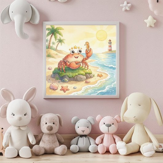 かわいい赤ちゃん蟹の黄道帯ウォールアートポスター ポスター