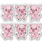 かわいい赤ちゃん豚 シール (正面)