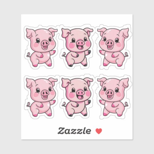 かわいい赤ちゃん豚 シール (シート)