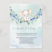 かわいい赤ちゃん象と青いバラ  エンクロージャーカード (正面)