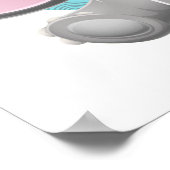 かわいい赤ちゃん象のアート 子供の名前とメッセージ ポスター (角)