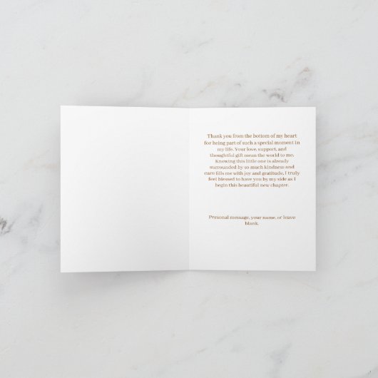 かわいい赤ちゃん象のベビーシャワー感謝カード サンキューカード (内部)