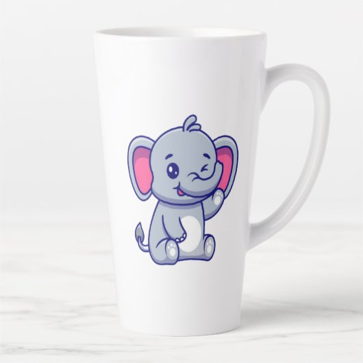 かわいい赤ちゃん象の座ったキャラクター-23800 カフェラテマグ (右)