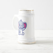 かわいい赤ちゃん象の座ったキャラクター-23800 ビールジョッキ (正面左)