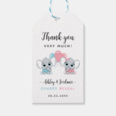 かわいい赤ちゃん象の性別発表ギフトタグ ギフトタグ (正面)