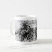かわいい赤ちゃん象の黒と白の水彩画 コーヒーマグカップ (正面左)