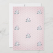 かわいい赤ちゃん象ドットフラワー ベビーシャワー 招待状 (裏面)