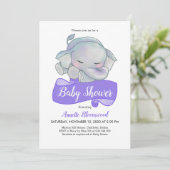 かわいい赤ちゃん象 | ベビーシャワー 招待状 (スタンド正面)