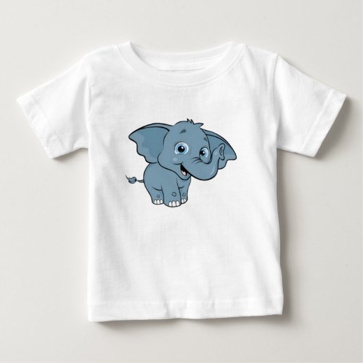 かわいい赤ちゃん象 ベビーTシャツ (正面)